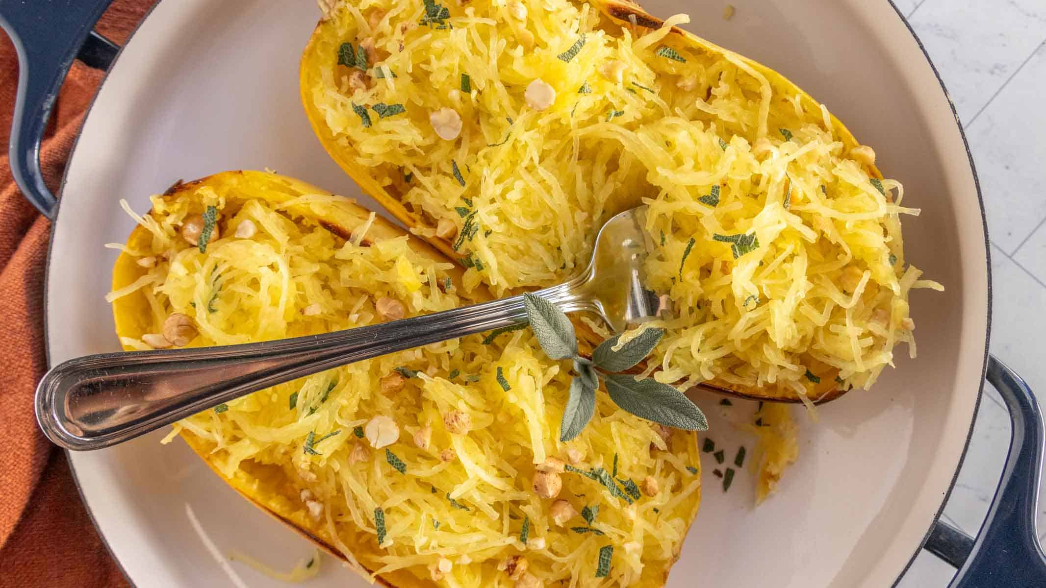 Fall Comfort Food: Roasted Spaghetti Squash with Browned Butter Magic